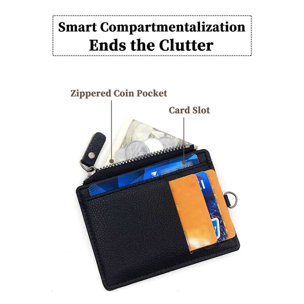 Zipper Holder - Textured Wallet with Card Slots & Cash Pocket, Slim Design, Multi-Functional Organizer for /Cards/Coins Z260130