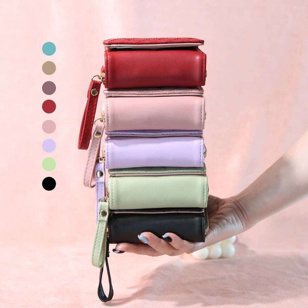 Women's Short Embroidered Love ZeroWallet Zipper Buckle Large Capacity CardBag Versatile Fashion Simple Z260130