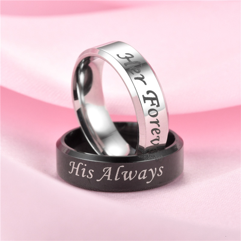New Fashion Couple His Always Her Forever Rings Factory Direct Sale