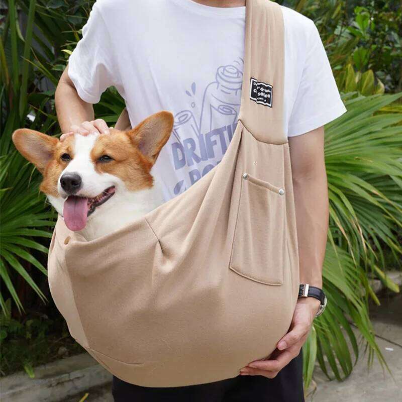 Pet Crossbody Shoulder Outdoor Travel Cat Puppy Sling Carrier Bag with Storage Pocket Portable Pets Backpacks Safety Harness 26H0130