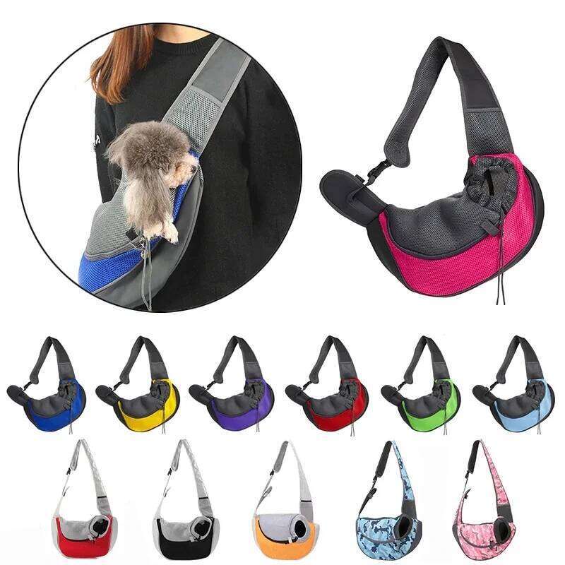 Outdoor Travel Pet Puppy Carrier S/L Dog Shoulder Bag Mesh Oxford Single Comfort Sling Handbag Tote Pouch for Easy Carrying 26H0130