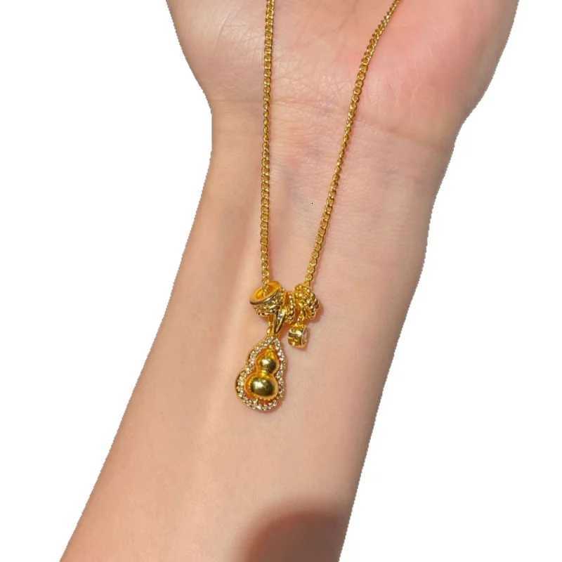 New Chinese-style frosted gourd necklace a light luxury niche and high-end design pendant accessory for women collarbone chain Y260130