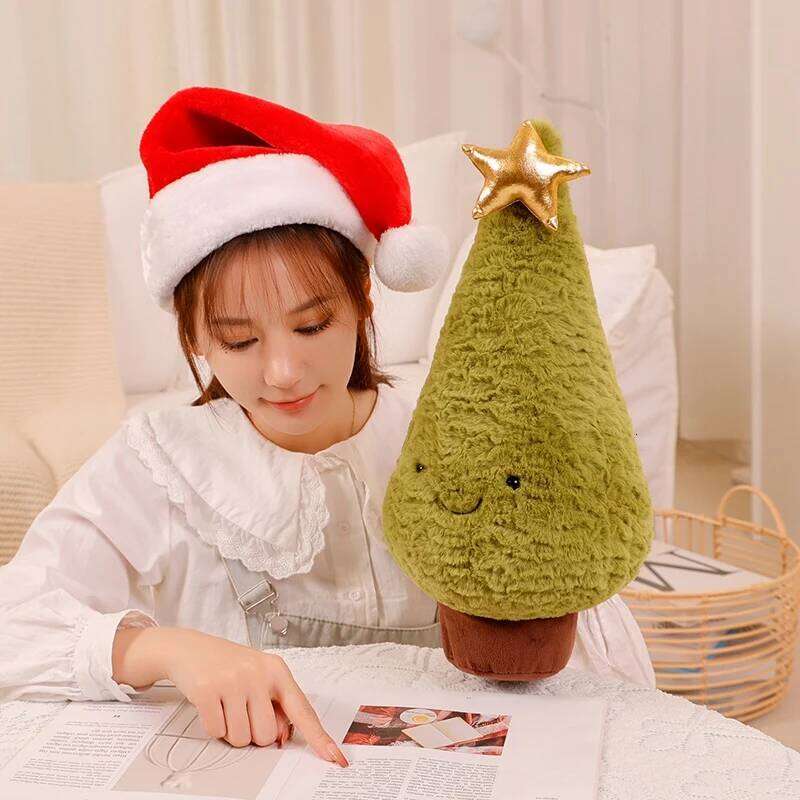 New Kawaii Christmas Tree & Elk Plush Dolls Stuffed Soft Plant Toys Sika Deer For Kids Family Xmas Decoration Gift Y260128