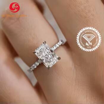 10k 14k 18k Gold Radiant Cut Pave Yellow Gold Engagement Rings 1CT 3CT 5CT GIA IGI Vvs Cvd Lab Grown Created Diamond Ring