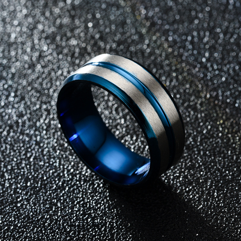 New Style Double Beveled Blue gold Ring Exclusive Source Manufacturer Large Volume Customization