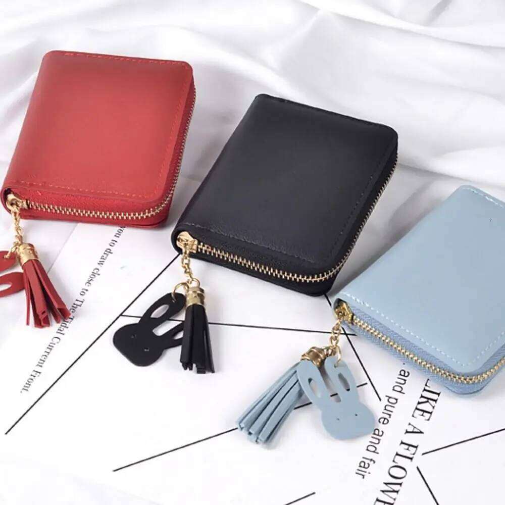 Short PU Leather Zipper Wallet Tassel Pendant Coin Purse Money Bag Panda Holoder Women Girls Z260130