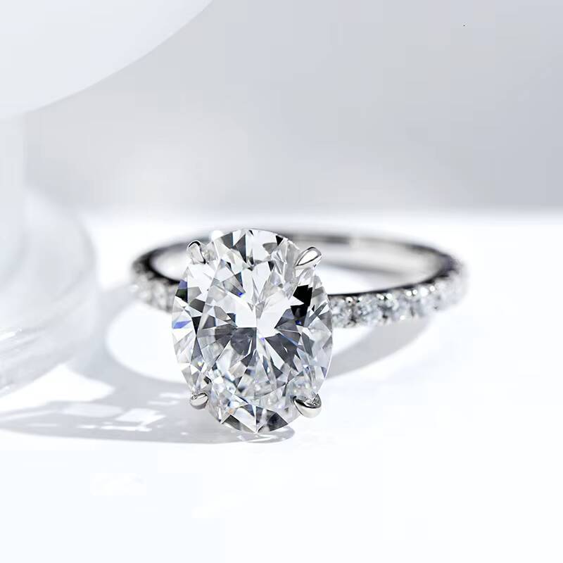 Messi Jewelry MSR-1133 18K Gold Women Engagement Ring Lab Grown Diamond Ring