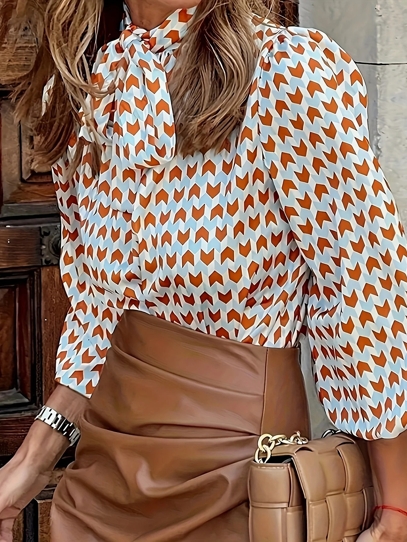 Autumn Style Casual Elegant Long Sleeve Print Loose Womens Shirt Comfortable Fit Printed Top for Women 260126