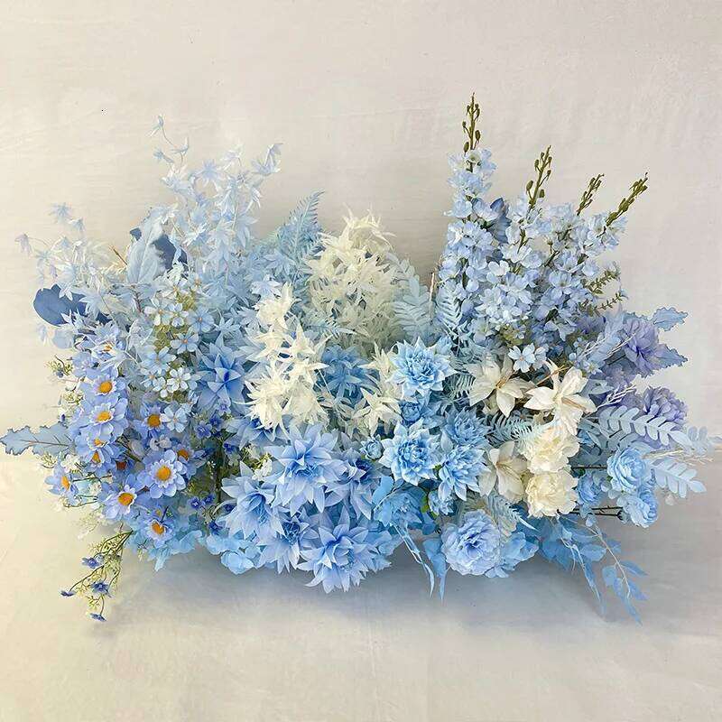 2m Rose Delphinium Flower Row Wedding Artificial Table Floral Commercial Plaza Partition Hotel Scene Layout Floor Flowers Decor Y260130