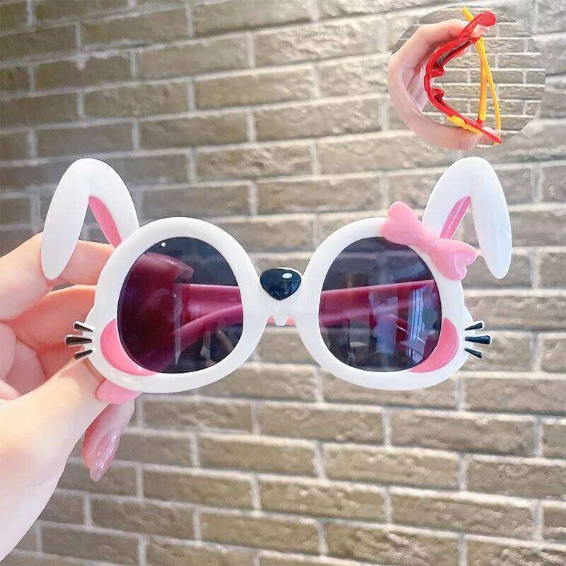 Kids Girls Boys Cute Cartoon Animal Ears Glasses Outdoor Sun Protection Classic Vintage Children Sunglasses H260130