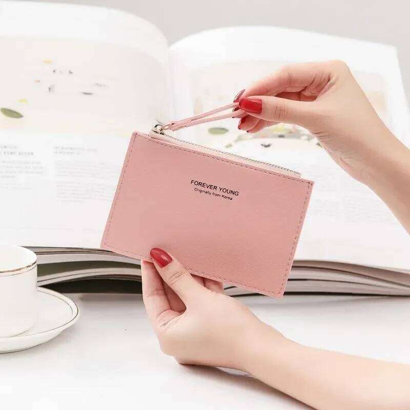 Men's Women's PU Zipper Cash ID Credit Pure Color Mini Business Case Name Card Holder Holiday Gift Tarjetero Z260130