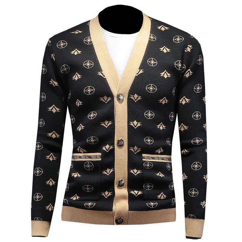Autumn Winter New Men's Cardigan Fashion Knitted Button Wool Youth Sweater Men