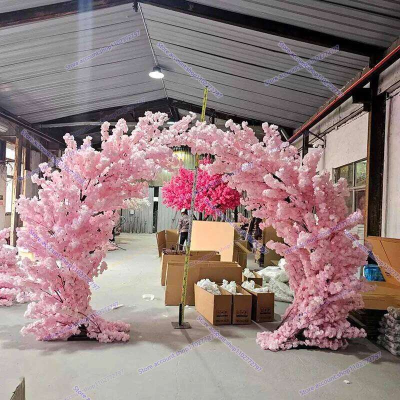Large Artificial 10ft / 8.2f/ 6.5ft Flower Set pink Blossom Arch Cherry Tree for Weddings Decor W260130