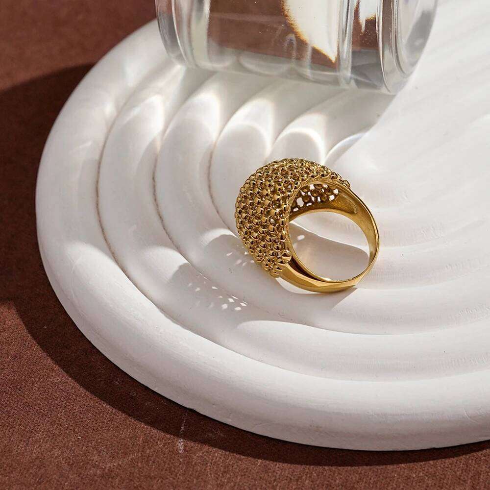 ENFASHION Anillos Mujer Geometry Irregular Fold Ring For Women Stainless steel 18K Plated Gold Fashion Jewelry Cocktail R254581 XJ260130