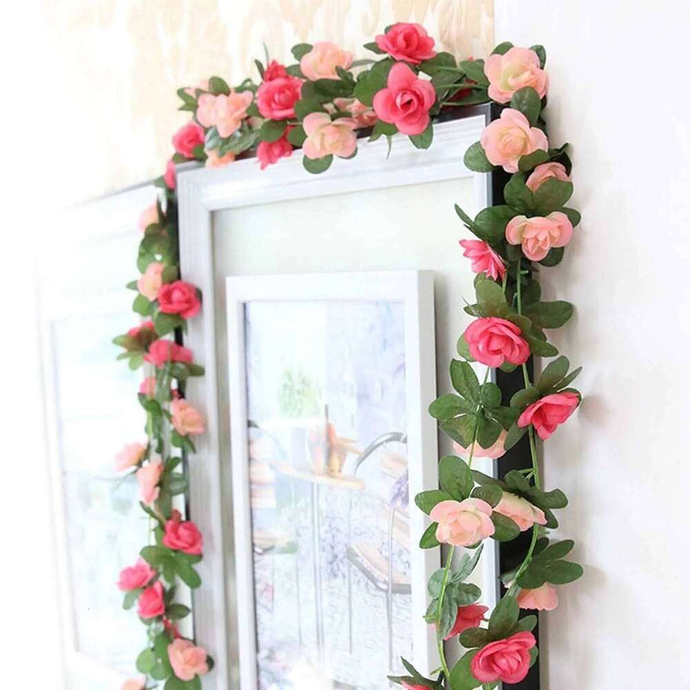2.5m Simulated Flower Rose Rattan Arch Winding Vines Home Festive Decoration Wreath W260130