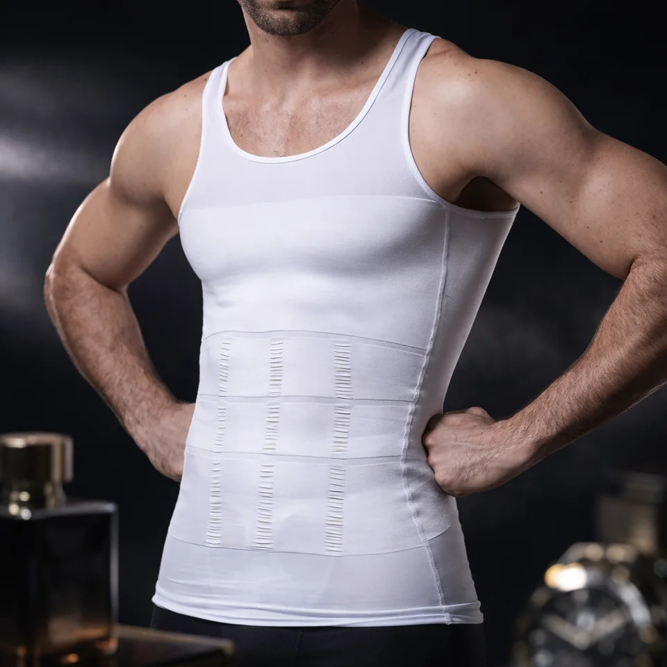 Men Compression Body Shaper Vest Seamless Slimming Tank Top Waist Trainer Belly Control Undershirt Shapewear Weight Loss Shirt 260130