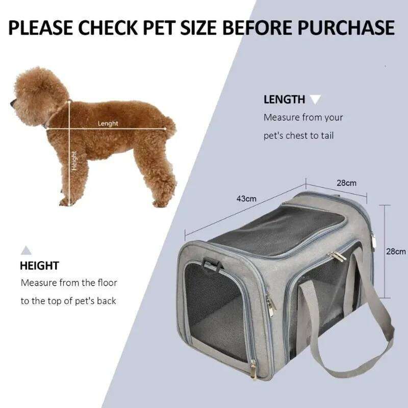 Carrier Bag Soft Side Backpack Cat Pet Carriers Dog Travel Bags Airline Approved Transport For Small Dogs Cats Outgoing 26H0129
