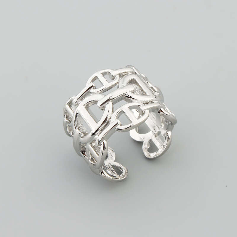 Hollow-woven ring Simple H-shaped ring A universal love token for both men and women