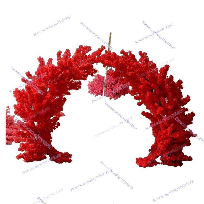 Large Artificial 10ft / 8.2f/ 6.5ft Flower Set pink Blossom Arch Cherry Tree for Weddings Decor Y260130