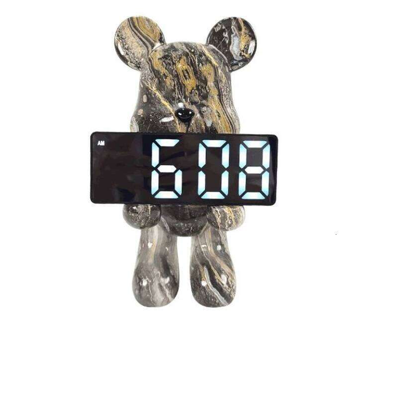 Violent Bear Electronic Alarm Clocks, Living Room, Bedroom, Bedside Table Decoration, Desktop, Luminous, Silent Digital Clock W260130