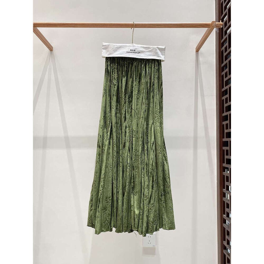 Zhihetang Chinese Retro National Style Women's Half Winter New Velvet Long Large Hem Mermaid Skirt LEEGO LENS