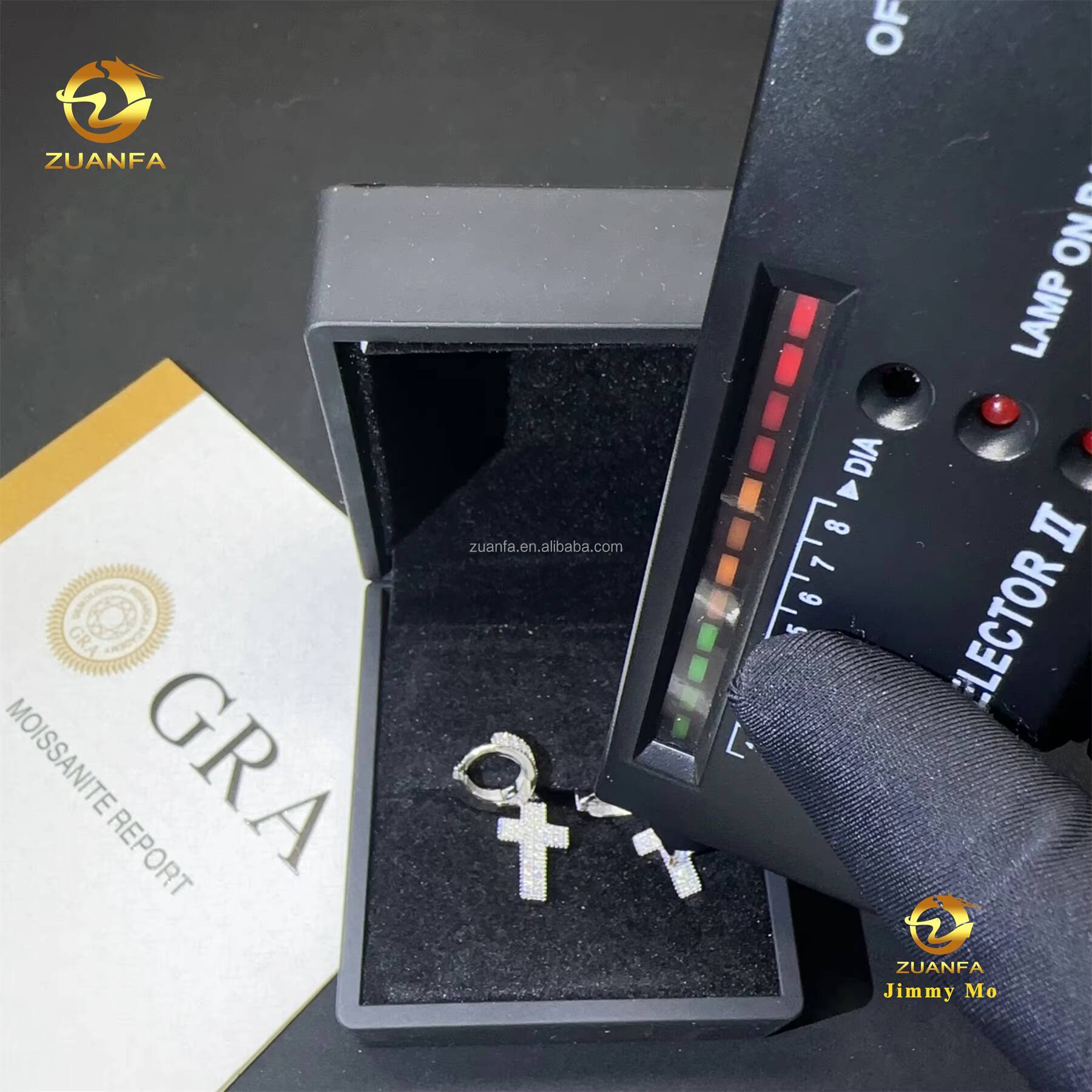 Bulk Stock Best Selling Drop Shipping Gold Plated 925 Silver Iced Out Hip Hop Moissanite Diamond Cross Shape Drop Earrings Men