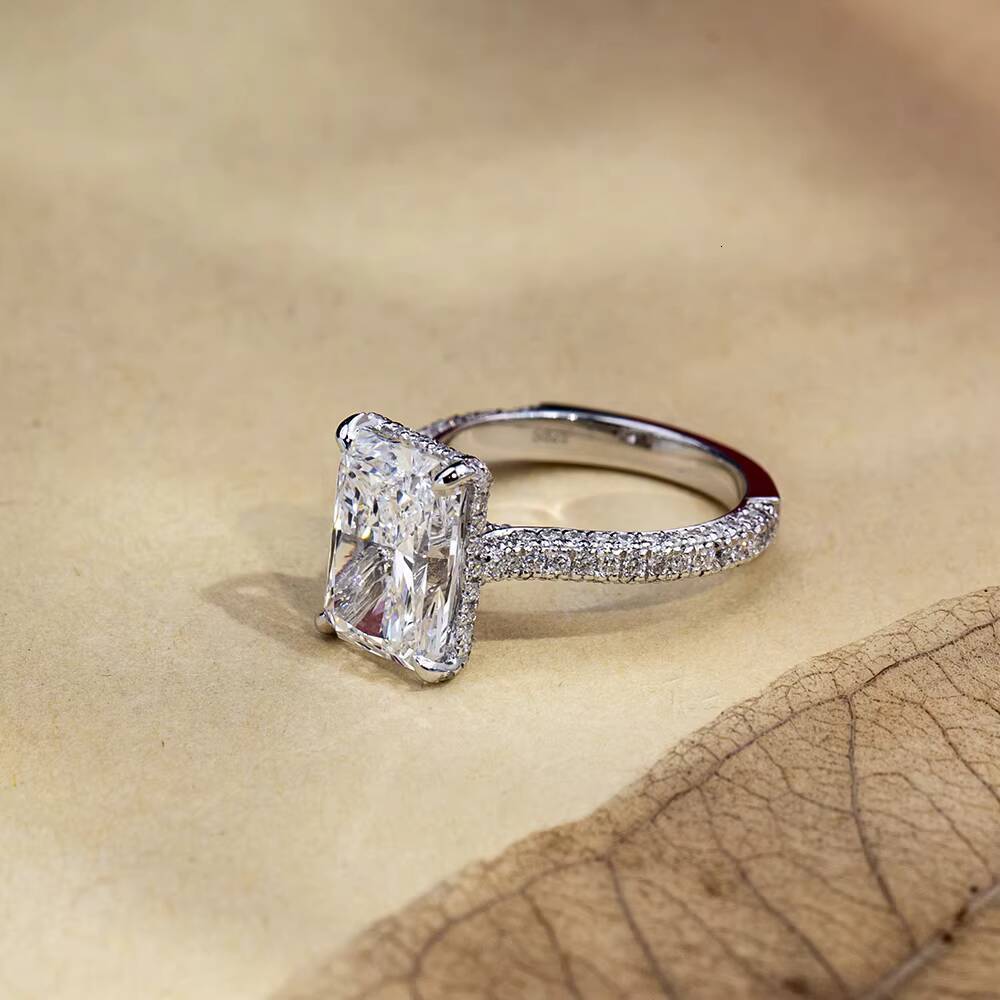 MSR-1713 Custom for Valentines Day Gift 18K Solid Gold With 383carat Radiant Cut Lab Grown Diamond Engagement Ring