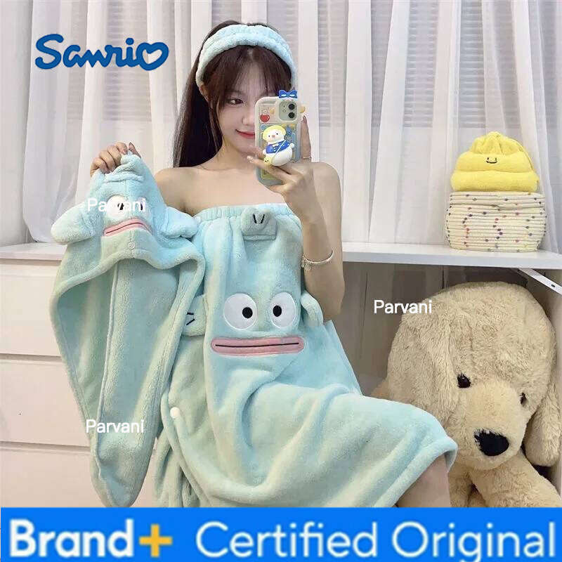 Sanrio Kawaii Anime Hello Kitty Dry Hair Hat Cute Cartoon Skirt Bath Coral Fluff Towel Water Absorption Artifact Household H26013011