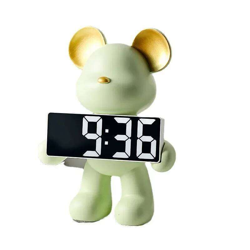 Smart Digital Bear Bedside Watch Decoration and Table Accessories Kawaii Room Decor Holiday Gifts W260130