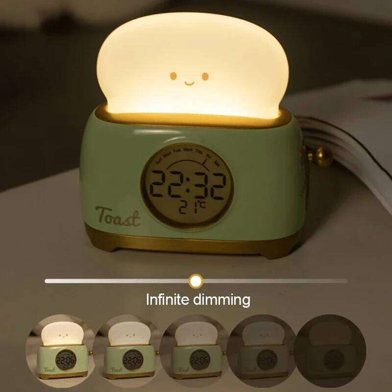 LED Deco Night Light Rechargeble Clock Bread Maker Lights Bedroom Living Room Atmosphere Home Interior Bedside Table Lamps W260130
