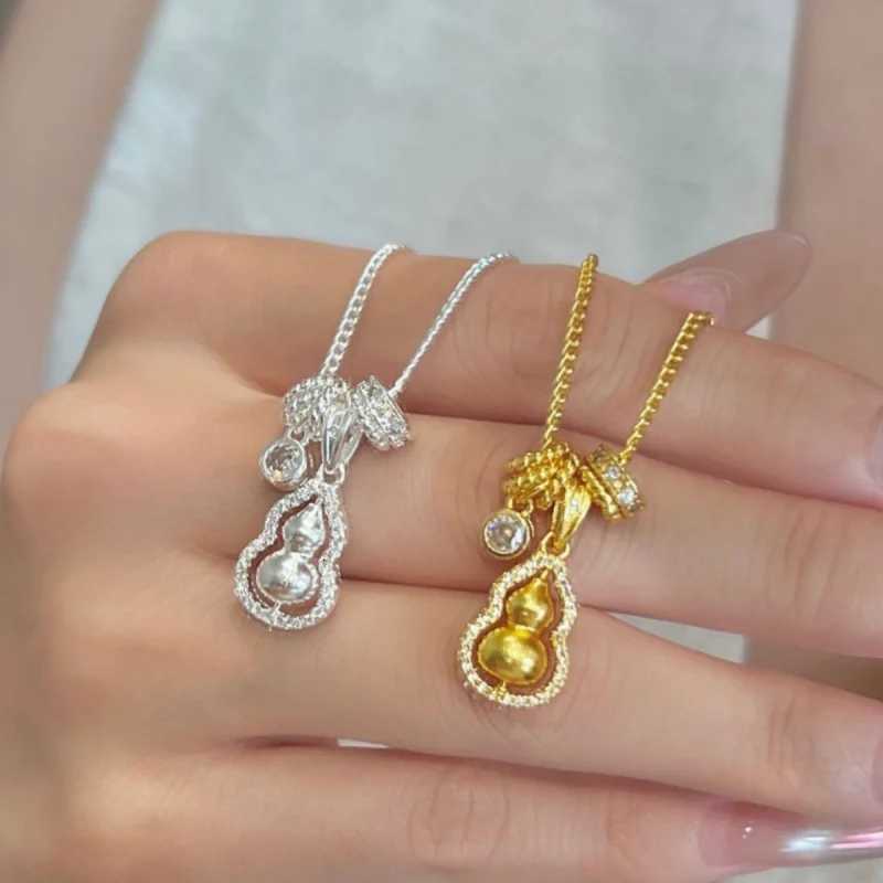 New Chinese-style frosted gourd necklace a light luxury niche and high-end design pendant accessory for women collarbone chain Y260130