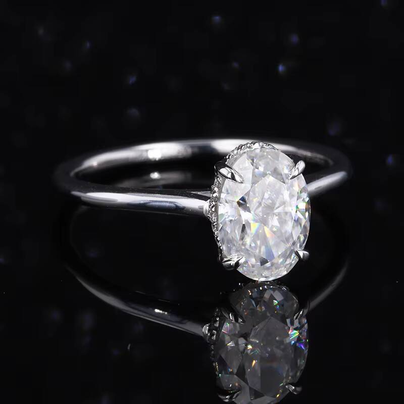 Stsarsgem Fine Jewelry Pt950 856mm Oval Shape Brilliant Cut Moissanite Ring