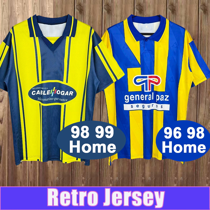 1998 1999 Rosario Central Mens Retro Soccer Jerseys Home Vintage Football Shirts Short Sleeve Adult Uniforms