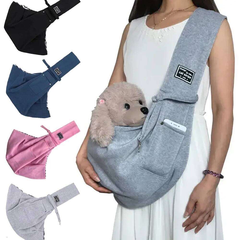 Pet Crossbody Shoulder Outdoor Travel Cat Puppy Sling Carrier Bag with Storage Pocket Portable Pets Backpacks Safety Harness 26H0130