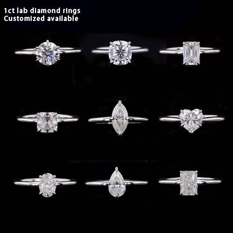 IGI Certified 1CT Lab Diamond Round Starsgem Custom 10K Gold Solitaire Jewelry HPHT CVD DEF VVS VS Oval Lab Grown Diamond Ring