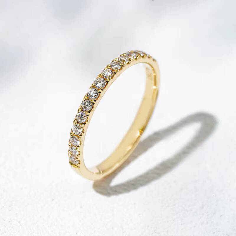 Wholesale Round Diamond Eternity Band Ring 18K Solid Gold CTW 03CT Wedding Band Ring