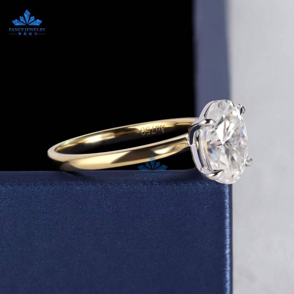 Gold Jewelry Customized Ring Different Design Required 25 CT Oval Cut 14K 18K White Rose Yellow Solid Gold Ring for Women