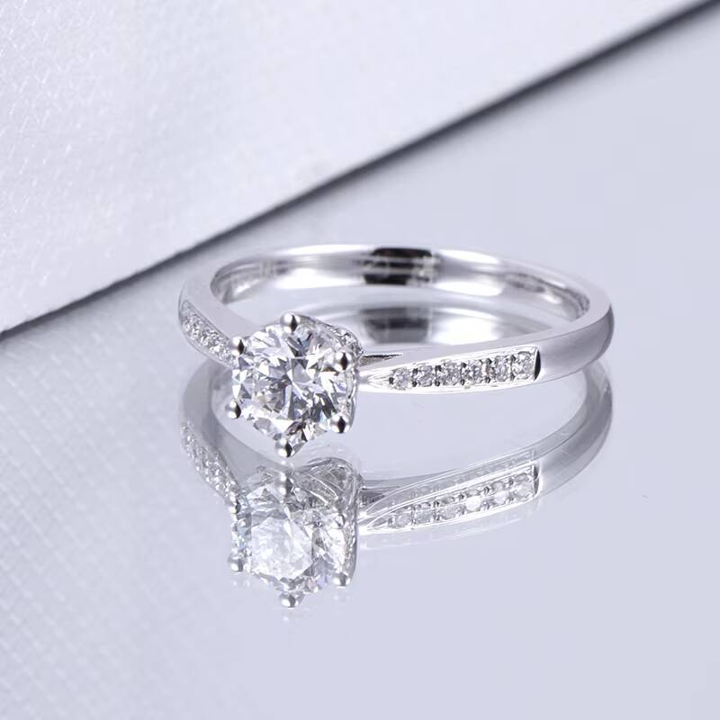 MSR-856 Wholesale Trendy Jewelry 18K Gold Custom Rings Girl Love Ring Jewelry for Women Round Cut Lab Grown Diamond Ring