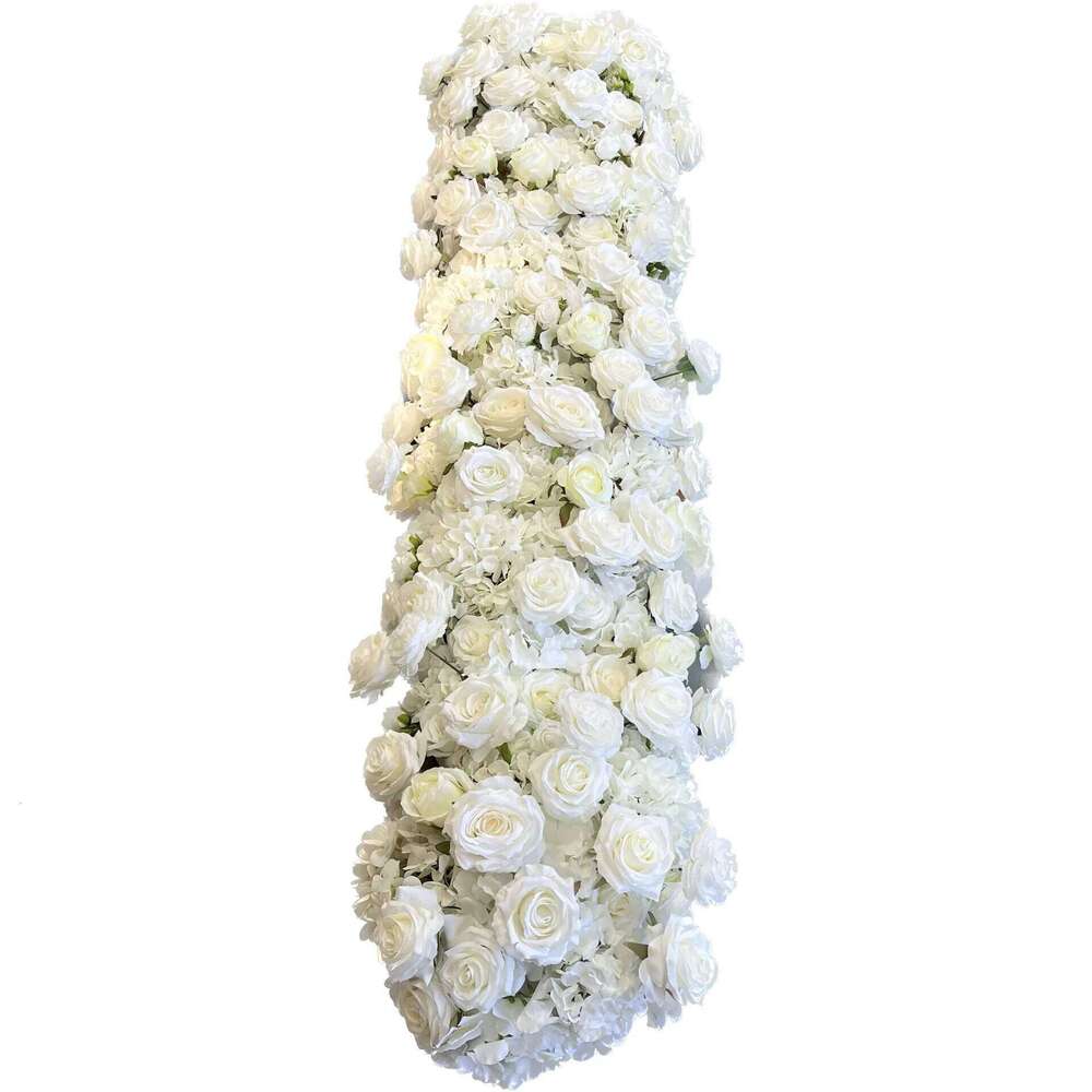 White/pink/red Artificial Roses Delphinium Hanging Corner Flower Row Wedding Backdrop Arch Table Centerpiece Party Decor Y260130