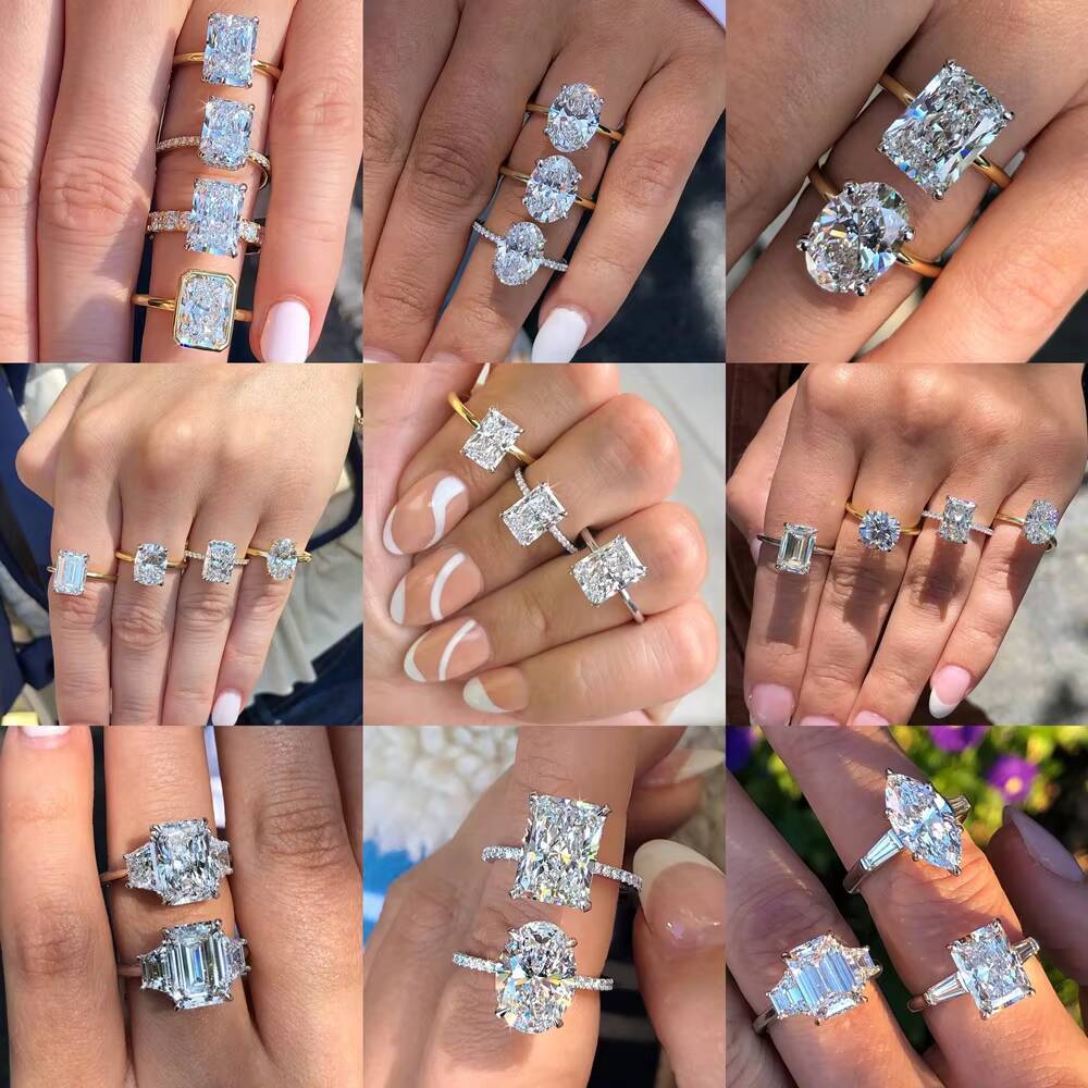 Hot Selling Oval Moissanite Diamond Ring GRA Certified D VVS1 14k 18k Gold Moissanite Rings for Women Engagement Wedding