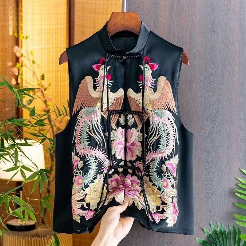 Autumn Coat High End Goods New Heavy Industry Printing National Tide Fashion Women s Vest Spring Sleeveless Jacket