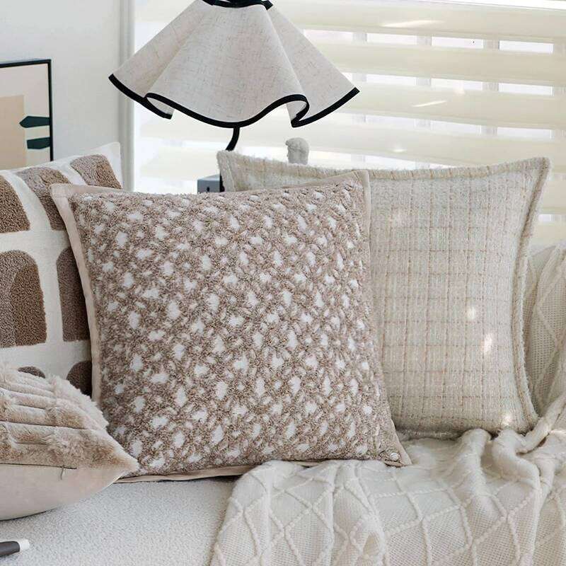 Pillow Case Jacquard Cushion Ultra Soft Throw Pillow Cover For Sofa Living Room Ins Creamy Style Home Decor Funda Cojines De 45X45cm