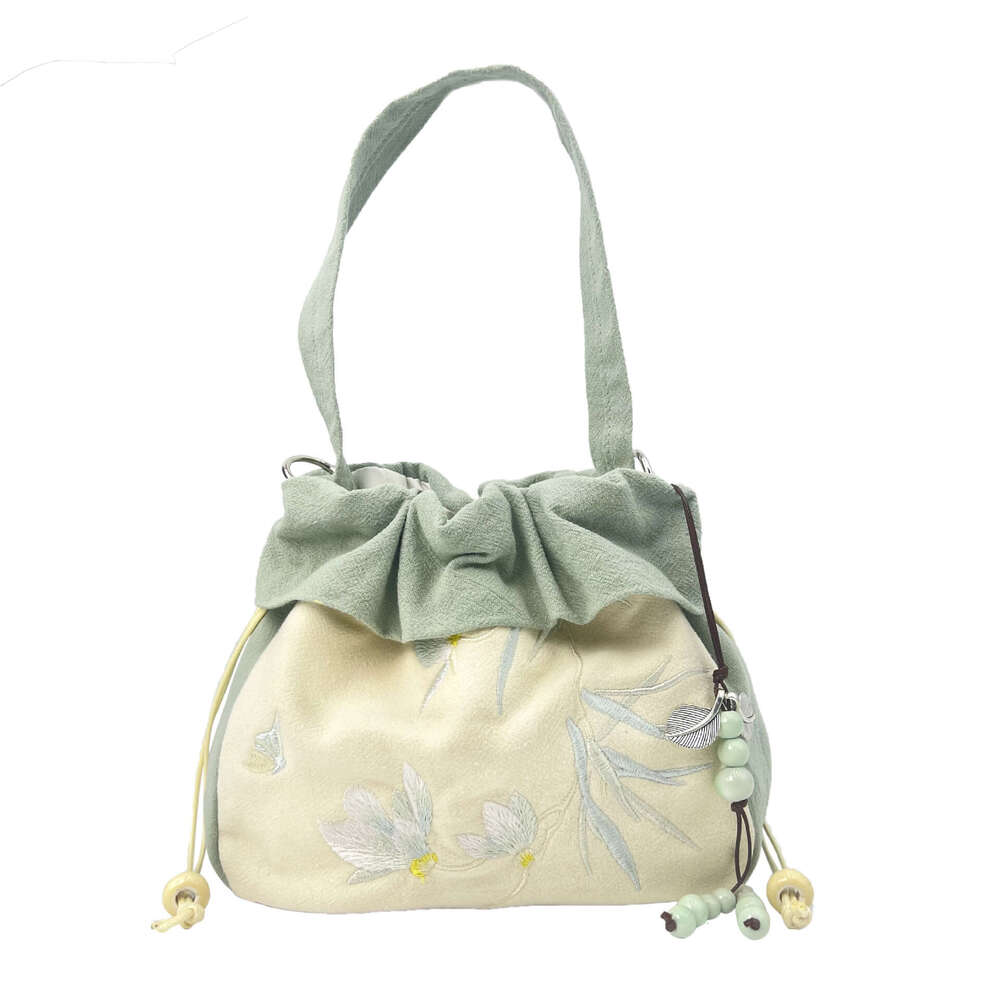 Hot-Selling Embroidered Handmade Handbag Crossbody Large Capacity Hanfu Cheongsam Shiny Satin Women's Bag MASA