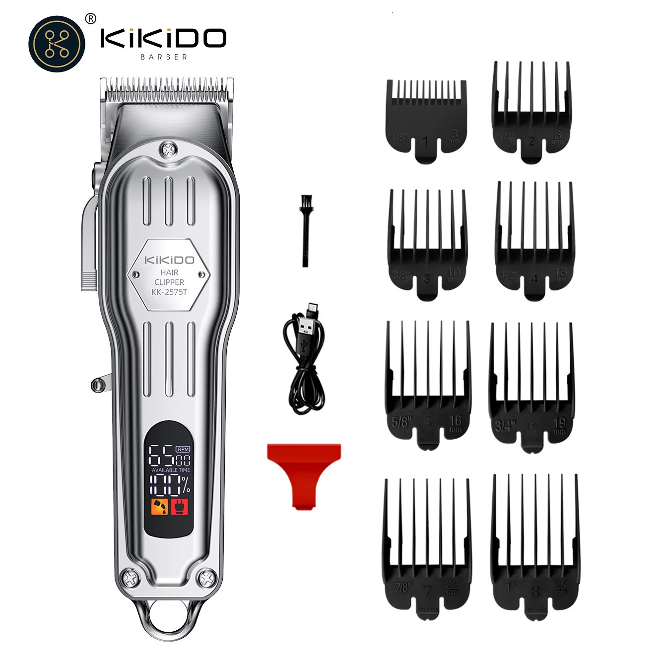 Professional Barber Men Electric Hair Trimmer 2000mAh Rechargeable Hair Clipper Adjustable Trimming Length Cordless Beard Shaver 260129
