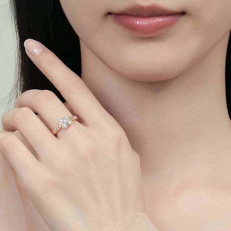 M-JAJA Moissanite Wedding Band 18K Gold Plated S925 Silver Half Eternity Diamond Engagement Rings for Women XJ260130