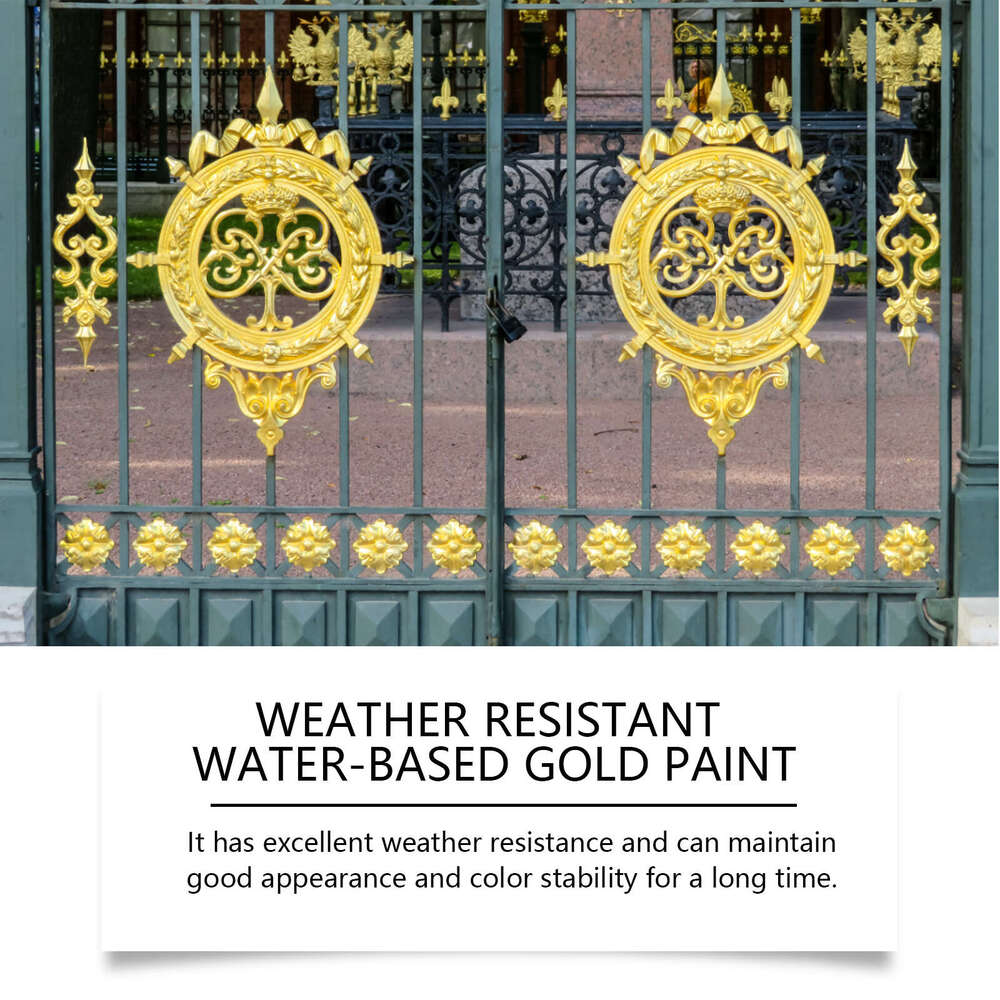 JAKEHOE Metal Weatherproof Water-based Roman Column Decorative Outdoor Gold Leaf Paint S260130