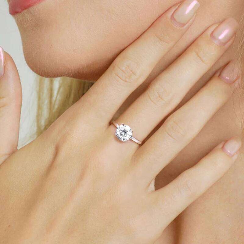 925 Sterling Silver Luxury Shiny 1-3 Carats Round Zircon Ring For Women Engagement Wedding Gorgeous High Quality Fine Jewelry XJ260130