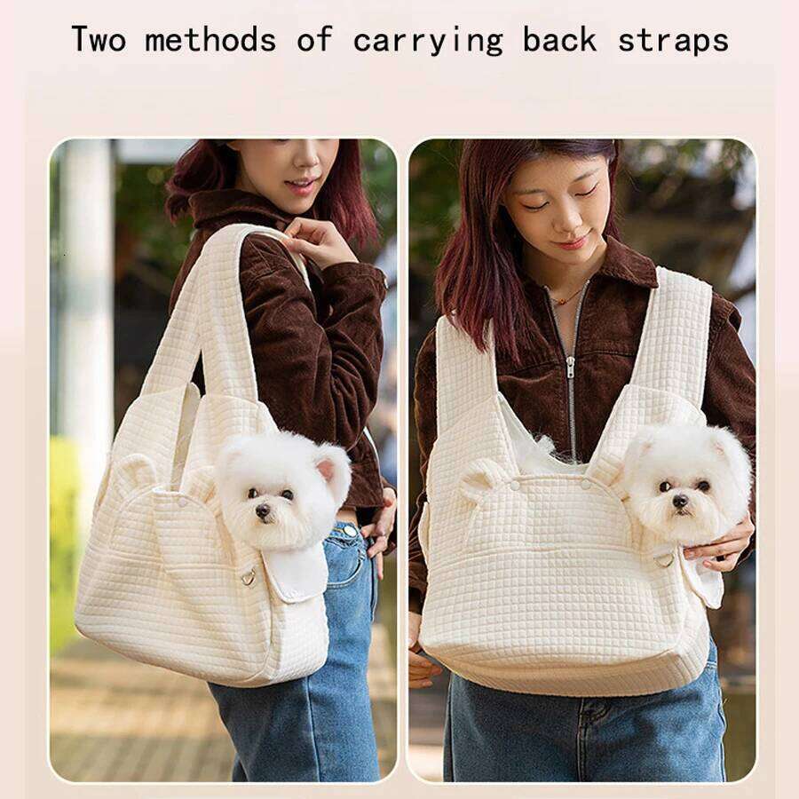 Minimalist Cross-Style Pet Carrier Portable Dog Backpack Small Double-Shoulder Outdoor Front Pack with Ad 26H0130