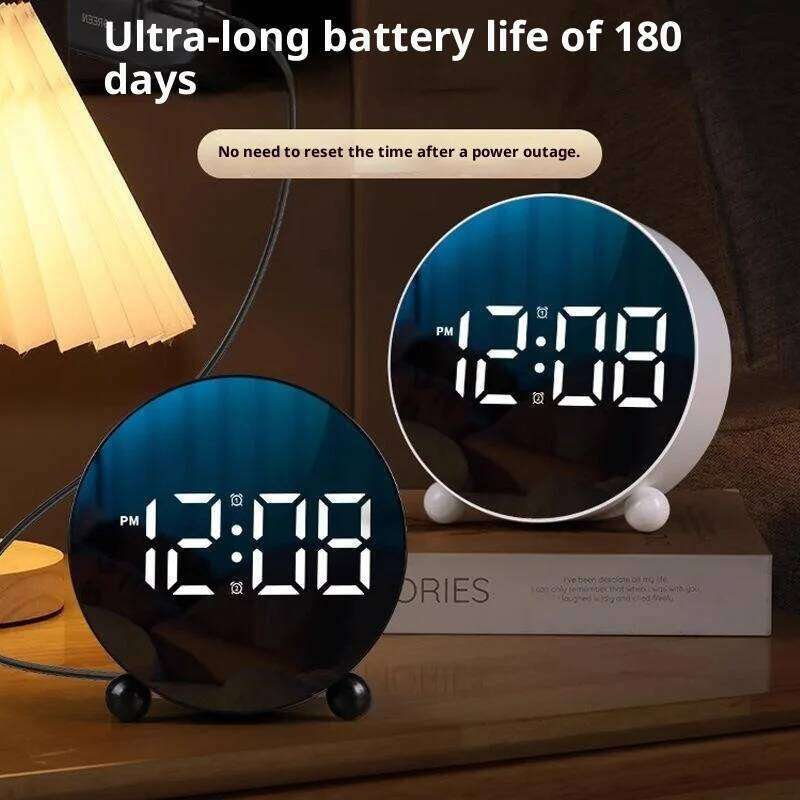Personalized Jmping Seconds Display Electronic LED Alarm Desktop Ambient Light Decor USB Table Clock With Auto Dimmming W260130