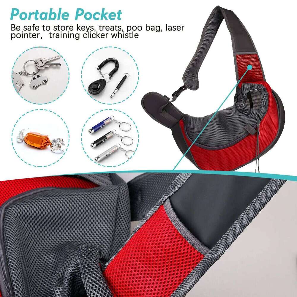 Puppy Carrier S/L Mesh Oxford Single Dog Comfort Shoulder Bag Outdoor Travel Pet Sling Handbag Tote Pouch 26H0130